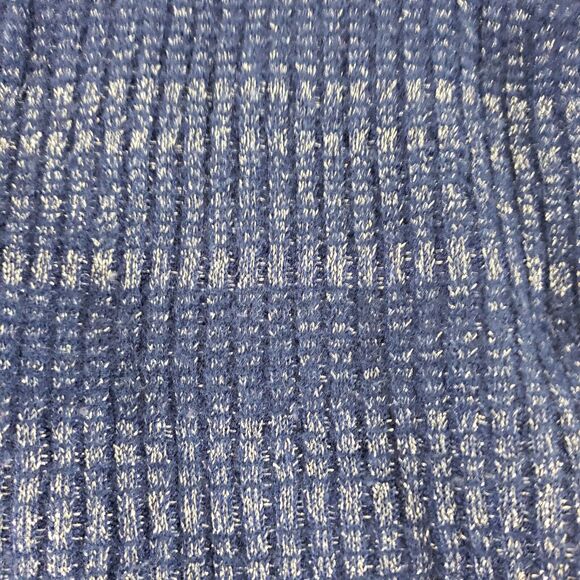 ALEX MARIE Knit SIZE XL Zip Front Blue Metallic 3/4 Sleeve Cardigan Sweater - Picture 9 of 11